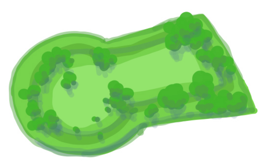 前方後円墳の俯瞰図イラスト